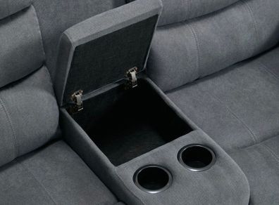 Brand New full Recliner Grey Fabric Sofa Set