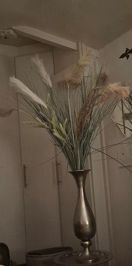 Vase and pampas