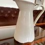 Vintage Shabby Chic Antique White Enamel Jug Vase Image 9