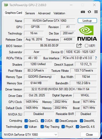 Acer Predator Helios 300 (PH317-52), 17.3" 144Hz Gaming Laptop, For Repair or For Parts