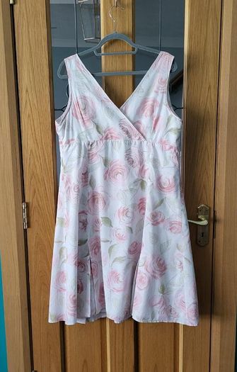 John Rocha pink & white dress, Size 18