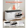 Entryway Shoe Storage Bench, 1000 x 305 x 475 mm Shoe Organizer with Flip Drawers, 440lbs Narrow Shoes Rack Bench with Cushion & Flip Doors, Image 2