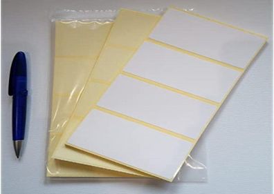 96 x Plain White Labels. Self Adhesive Address Labels. 100x50mm. Sticky. Blank Postage Stickers. 96 x Plain White Labels Self-Adhesive Address Labels. 100 x 50 mm. Sticky. Blank Postal Stickers.