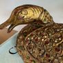 Vintage Gilded Carved Duck with coloured glass inset decoration Image 4