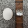 guess men brown genuine leather watch Image 5