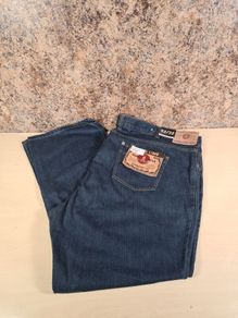 mens jeans life and limb dark wash navy straight fit Size W 52 L 32 RRP 65