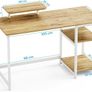 Office Desk with Monitor Stand,100cm Computer Desk with Reversible Storage Shelves,Study Desk for Home and Small Spaces,Oak Image 7