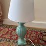 Vintage Style Ceramic Bedside Lamp Turquoise & Gold Image 4