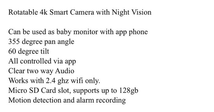 Baby monitor camera