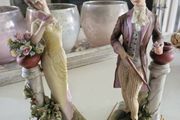 Pair of Capodimonte Porcelain Figurines