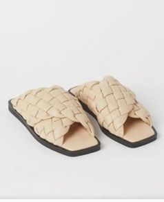 Braided leather slides