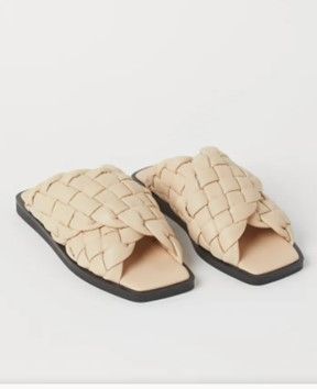 Braided leather slides