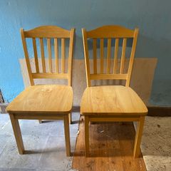 2 wooden chairs