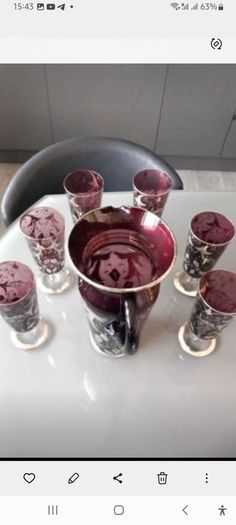 6 glasses and big jug
