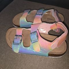 Girls Rainbow Glitter Sandals