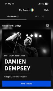 Damien Dempsey Iveagh Gardens Ticket