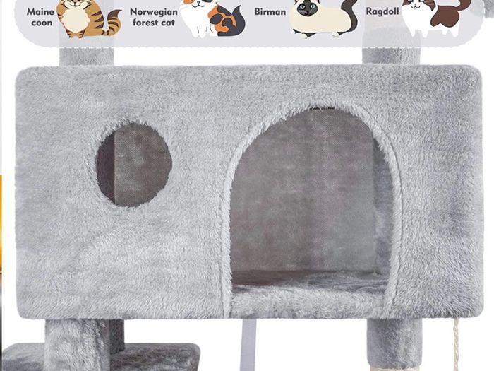 Cat Tree, 151cm Cat Scratching Post Stable Cat Tower for Large Cat, Activity Centre Cat Climbing Tree with 2 Cat House, Hammock, 4 Sisal Posts, Ladder, and Rest Place for Indoor Cat (FREE POSTAGE)