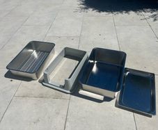 Stainless Steel Cat Litter Box, Drawer Type Semi-Enclosed Litter Box with Sifting Pan, Scoop for Big Cat Easy Cleaning