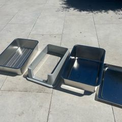 Stainless Steel Cat Litter Box, Drawer Type Semi-Enclosed Litter Box with Sifting Pan, Scoop for Big Cat Easy Cleaning