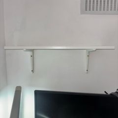 Ikea White Shelf with Brackets