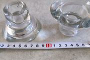 IKEA  PORTA VELAS Clear Glass Candle Holders K &amp; M Hagberg w sticker pair 2 1/4" H