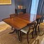 Mahogany Extendable Dining Table with Brass Castors Image 5