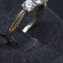 Vintage 9ct Gold Three Stone CZ Ring Birmingham Hallmarked Size 56 Image 3