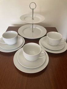 White Porcelain Tea for 3 Setting