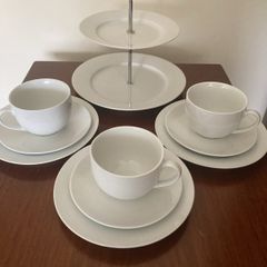White Porcelain Tea for 3 Setting