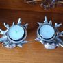 2 Stag design tealight holders and 1 candle snuffer by Kenneth Turner, London. Image 7