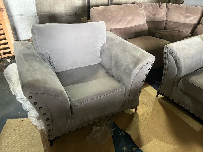 Grey corner sofa + matching armchair