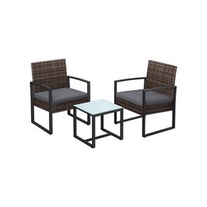 3-Piece Garden Furniture Set  Rattan-Style Chairs & Table for Balcony, Terrace & Garden