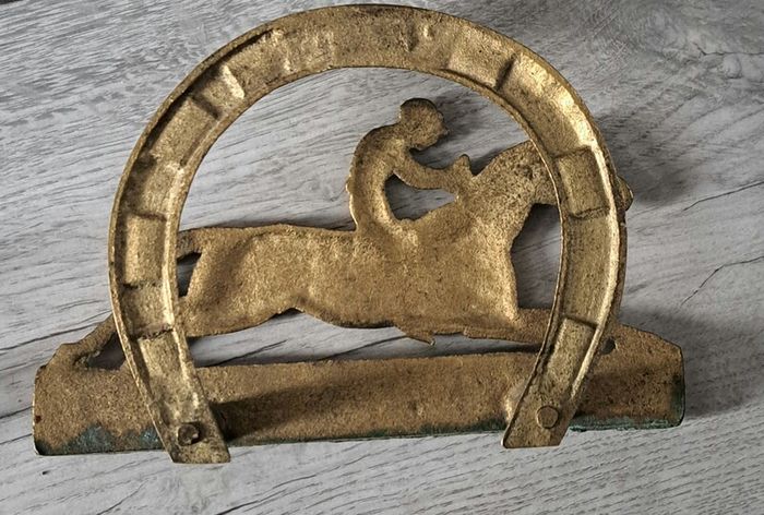 Vintage brass equestrian letter holder