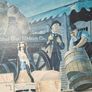 Large Vintage 1960s Pabst Blue Ribbon Framed Cardboard Advertising Showcard featuring a classic Beer horse-drawn delivery wagon Image 3