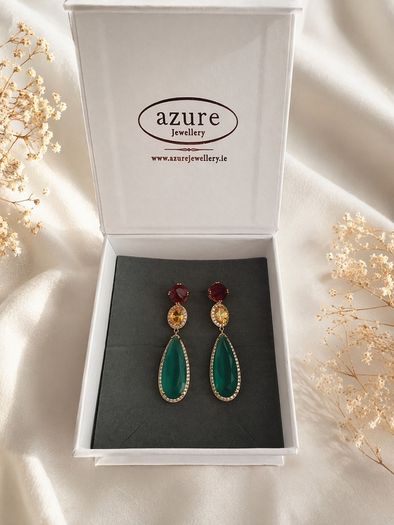 Elegant Multicolour Drop Earrings Luxury Statement Jewellery by azure