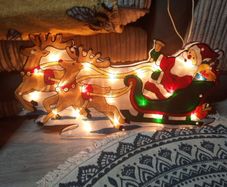 santa with sleigh light up decoration