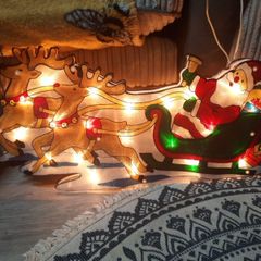 santa with sleigh light up decoration