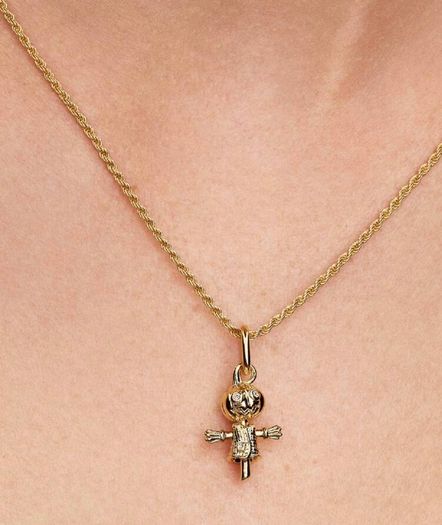 Pandora Pumpkin Scarecrow Dangle Gold Charm  New