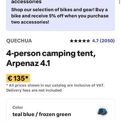 tent 4 person used once