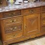 Antique French Oak Dressing Table with Marble Top Image 4