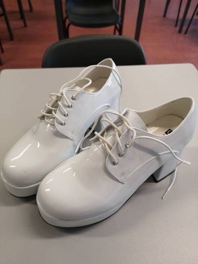 70s Costume White Platforms (Size UK 7-8)