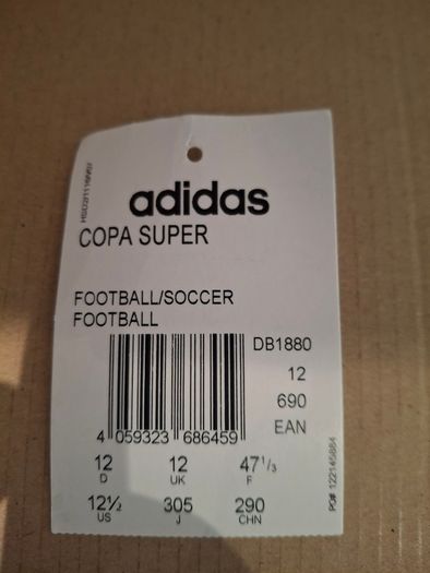 Adidas Copa Super Trainers - All White - Size UK 12 (In Box)