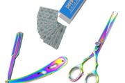 Set of Razor Scissors Shear 5.5" Cut Throat Razor For Shaving Wet Razor