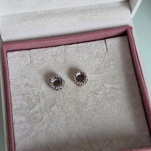 Pandora spacers charms cz sparkly clear set of two perfect condition fully hallmarked