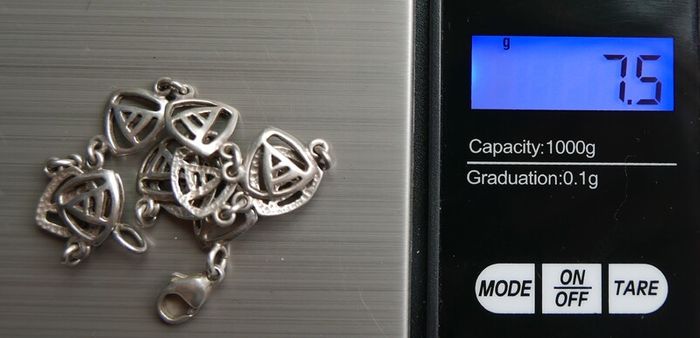 Vintage 925 Sterling Silver AA Link bracelet with Triangular Design