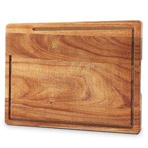 Brand New Acacia Wood Cutting Board Durable Non-Slip Feet with Juice Groove