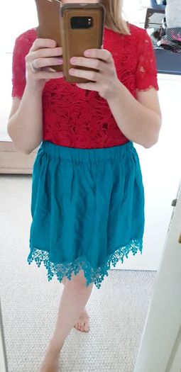 Teal Mini Skirt - Size 8
