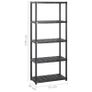 Storage Shelf 5-Tier Black 284x38x170 cm Plastic Image 5