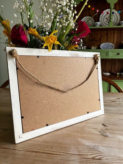 Vintage Embroidered Gingham Picture Frame
