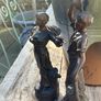 Fine pair of 19 th century bronzed Spelter Figures , Harvest . Image 5